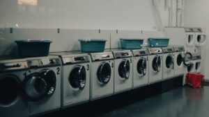 a row of dryers in a room