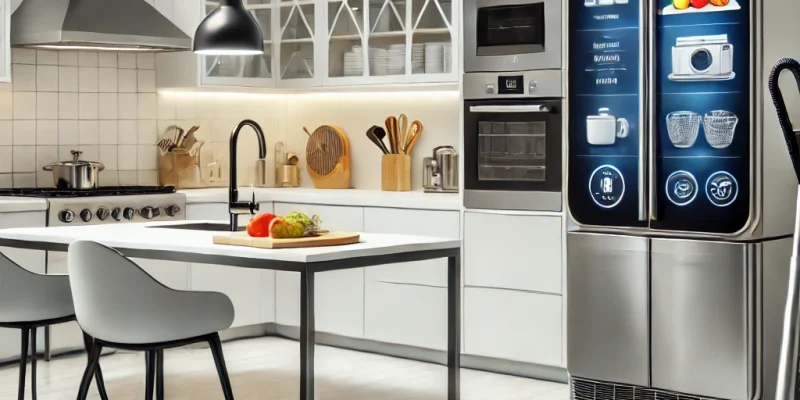 A futuristic smart home, appliances. webp